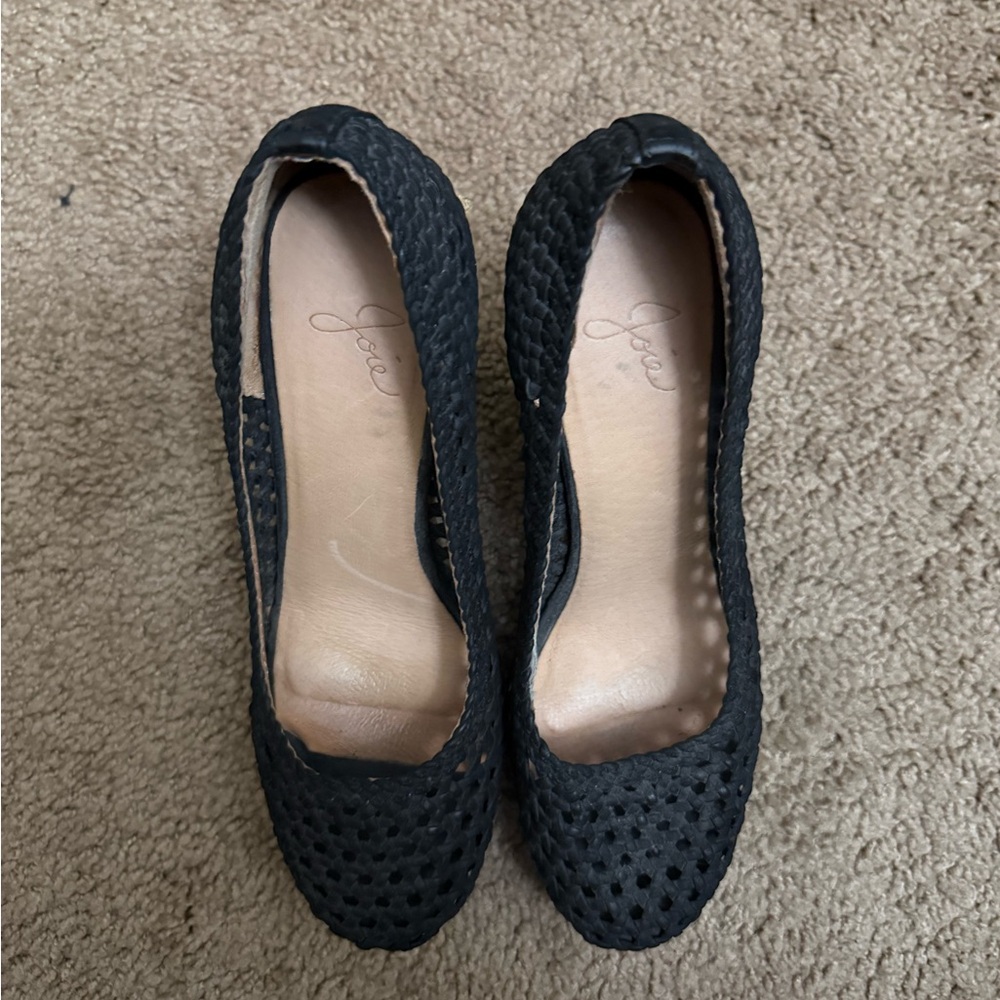 Joie Black Woven Wedge Espadrilles - Picture 2 of 8